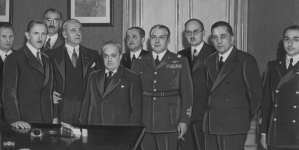 Podpisanie polsko-włoskiej umowy w sprawie regularnej komunikacji lotniczej między Polską a Włochami w styczniu 1939 roku.