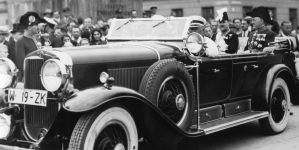 Złożenie listów uwierzytelniających prezydentowi RP Ignacemu Mościckiemu przez posła nadzwyczajnego i ministra pełnomocnego Rumunii w Polsce Victora Cadere 4.07.1932 r.