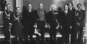 Złożenie listów uwierzytelniających prezydentowi RP Ignacemu Mościckiemu przez posła nadzwyczajnego i ministra pełnomocnego Holandii w Polsce Willema Bernarda Engelbrechta na Zamku Królewskim w Warszawie 12.02.1937 r.