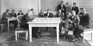 Konferencja prasowa na temat XII Międzynarodowego Kongresu Rolniczego w Warszawie w czerwcu 1925 r.