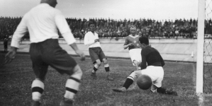 Mecz piłki nożnej Liga (Polska) - Lipsk w Warszawie 31.05.1934 r.