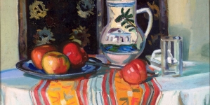 "Martwa natura z owocami i dzbankiem" Ignacego Pieńkowskiego.