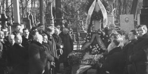 Uroczystości w 27. rocznicę śmierci kompozytora Mieczysława Karłowicza na Cmentarzu Powązkowskim w Warszawie 10.02.1936 r.