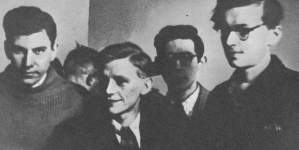 „Rudy” (drugi od lewej) razem z kolegami w czasie okupacji.