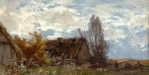 "Krajobraz wiejski z zagrodą" Romana Kochanowskiego.