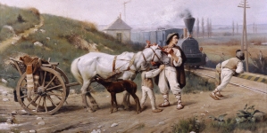 "Nadjeżdża pociąg" Zygmunta Ajdukiewicza.