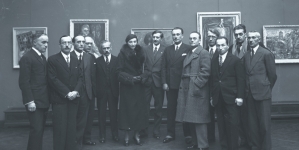 Otwarcie Wystawy Cechu Artystów Plastyków "Jednoróg" w Pałacu Sztuki Towarzystwa Przyjaciół Sztuk Pięknych w Krakowie w kwietniu 1933 r.