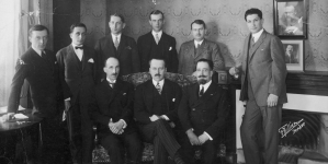 Przedstawiciele polskiej delegacji na XXXIX sesję Rady Ligi Narodów w Genewie w marcu 1926 r.