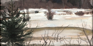 "Krajobraz zimowy" Bronisława Kowalewskiego.