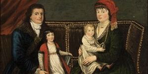 "Portret rodziny Lafontaine'ów, Leopolda (1756-1812) chirurga z żoną Teresą z Kornelich (1768-1827) i córkami Zofią (?-1831) i Wiktorią (1800-1849)".