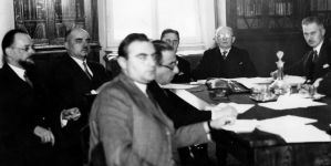 Konferencja prasowa w Prezydium Rady Ministrów na temat bezrobocia 8.11.1932 r.