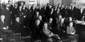 Walny Zjazd Syndykatu Dziennikarzy Polskich w klubie Sprawozdawców Sejmowych w Warszawie w 1932 roku.