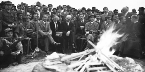 Uroczystości na Błoniach Krakowskich z okazji święta harcerzy Ziemi Krakowskiej w lipcu 1932 roku.