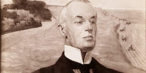 Reprodukcja  obrazu Jacka Malczewskiego "Portret Adama Bogusza".