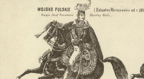  Książę Józef Poniatowski - fragment litografii A. Pruszyńskiego wedle wzoru K. Saryusza-Wolskiego.  