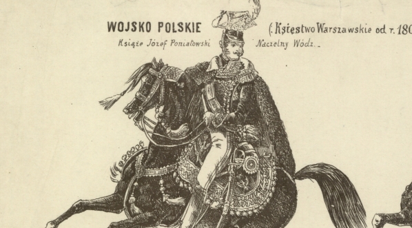  Książę Józef Poniatowski - fragment litografii A. Pruszyńskiego wedle wzoru K. Saryusza-Wolskiego.  