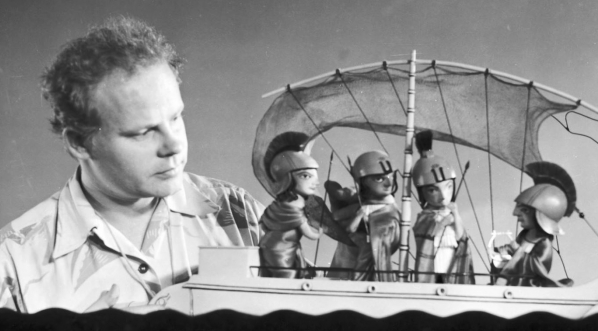  Edward Sturlis w trakcie realizacji filmu "Bellerofon" w 1959 r.  
