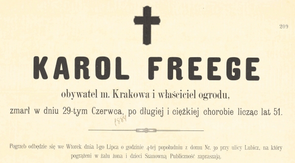  Nekrolog Karola Freege.  