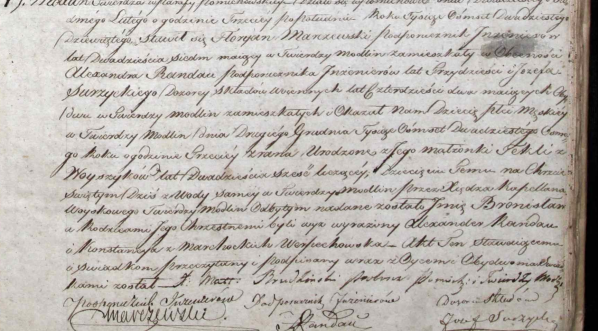  Akt chrztu Bronisława Marczewskiego, Pomiechowo, 27 lutego 1829.  