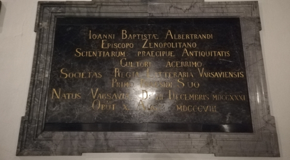  Tablica ku czci Jana Chrzciciela Albertrandiego w Archikatedrze Św. Jana w Warszawie.  