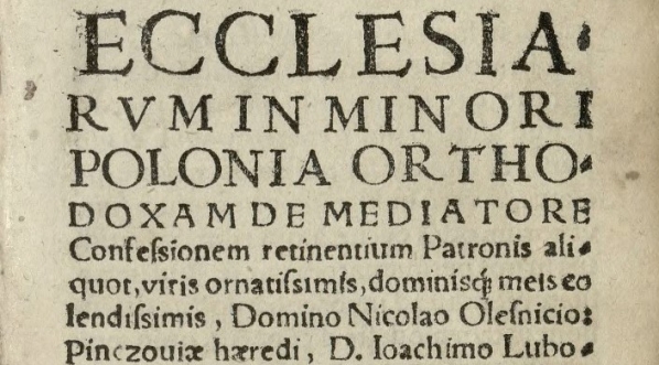  Strona dedykacyjna rozprawy Piotra Statoriusa starszego pt. "Emanuel seu de aeterno Verbo [etc.]", wydanej w Pińczowie w roku 1561.  