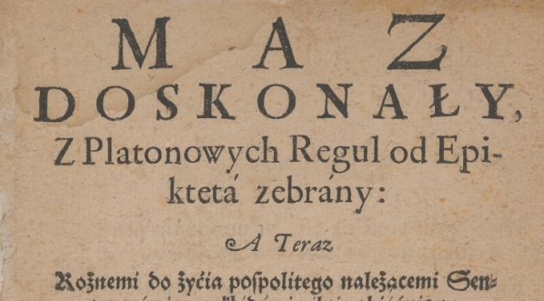  Strona tytułowa "Męża Doskonałego" Feliksa Bachowskiego (Kraków 1652).  