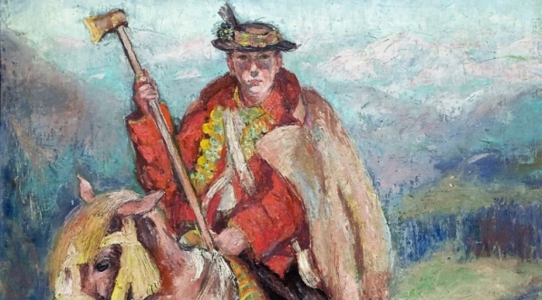  "Hucuł z końmi" Fryderyka Pautscha.  