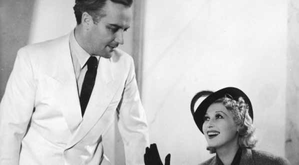  Ina Benita i Igo Sym w komedii muzycznej "Na fali Eteru" w Teatrze Malickiej w Warszawie w 1938 roku.  