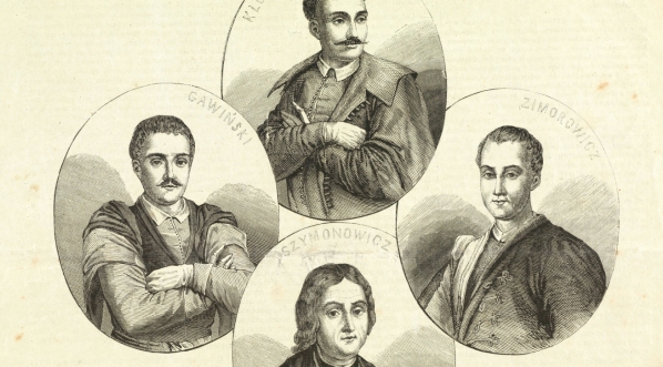  "Sielankarze polscy". [Tableau z portretami poetów].  