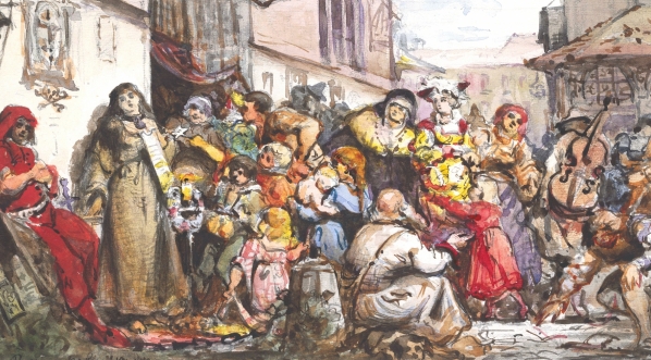  Szkic do obrazu "Skazana" Władysława Rossowskiego.  