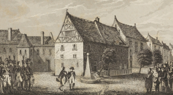  "Napoleon przed domem Kopernika w Toruniu" Adama Pilińskiego.  