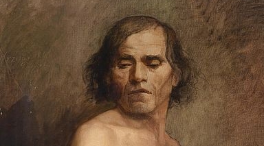  "Nagi mężczyzna stojący" Anny Bilińskiej-Bohdanowicz.  