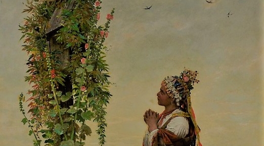  "Dziewczyna wiejska przed kapliczką" Antoniego Kozakiewicza.  