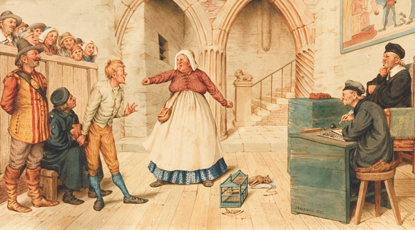  "W sądzie - sprawa o kota" Józefa Kruszewskiego.  