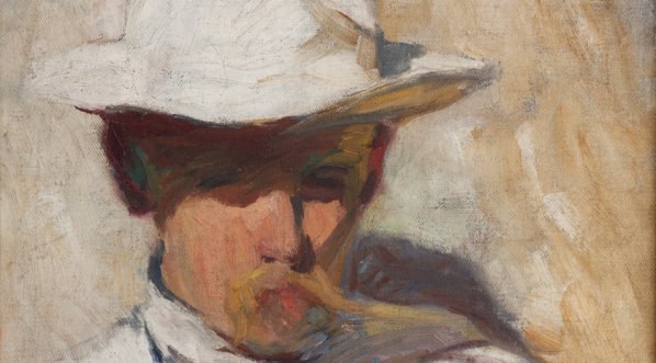  "Portret malarza Tadeusza Rychtera w słońcu" Stanisława Janowskiego.  