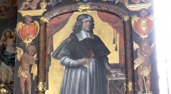  Epitafium arcybiskupa Mikołaja Prażmowskiego w bazylice katedralnej w Łowiczu.  