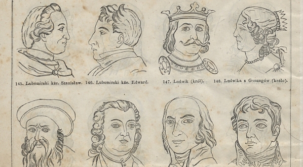  Strona 10 "Atlasu 300 portretów w drzeworytach zasłużonych w narodzie Polaków i Polek" z roku 1860.  