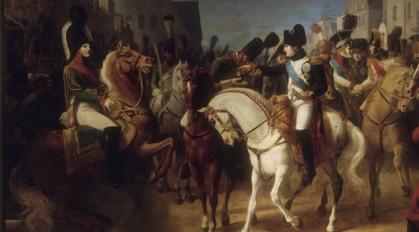  "Napoleon dekoruje w Tylży żołnierza rosyjskiego krzyżem Legii Honorowej (9 lipca 1807|" Jeana-Baptisty Debreta.  