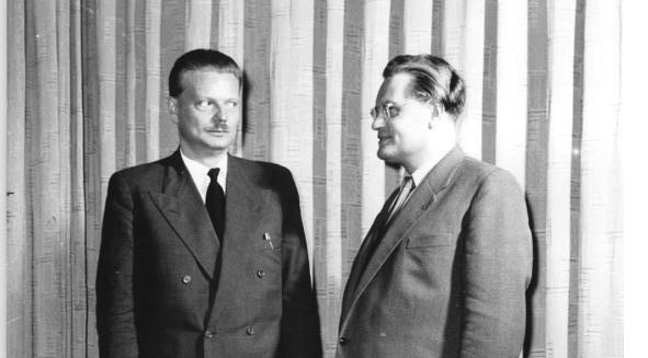  Bolesław Piasecki z Geraldem Göttingiem w  1955 r.  