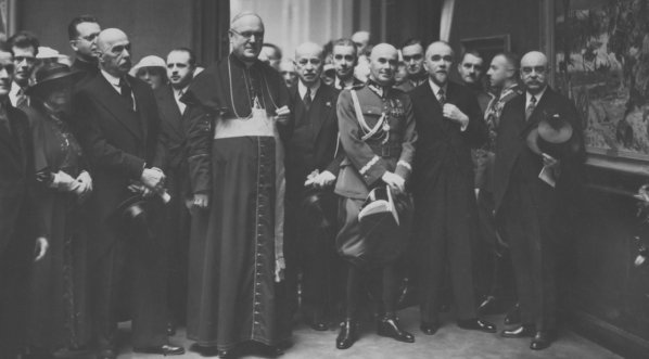  Otwarcie wystawy jubileuszowej artysty malarza Wojciecha Kossaka w Towarzystwie Zachęty Sztuk Pięknych w Warszawie 20.06.1936 r.  