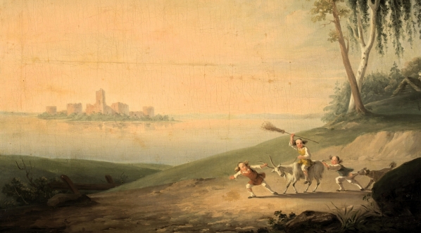  "Scena rodzajowa nad jeziorem Trockim" Wincentego Smokowskiego.  