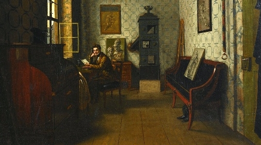  "Autoportret w pracowni drezdeńskiej" Aleksandra Lessera,  