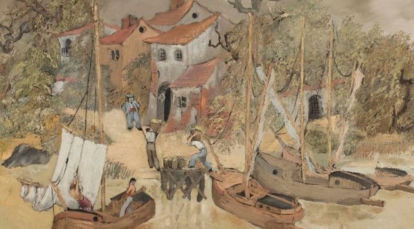  "Pejzaż z łódkami" Jeremiego Kubickiego.  