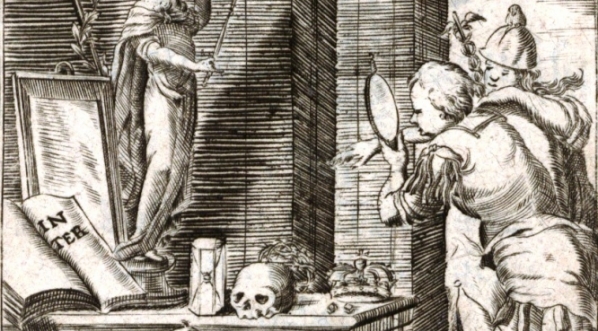  Ilustracja z książki Stanisława Herakliusza Lubomirskiego "Mirobvli Tassalini Adverbiorvm moralivm sive de virtute et fortuna libellus".  