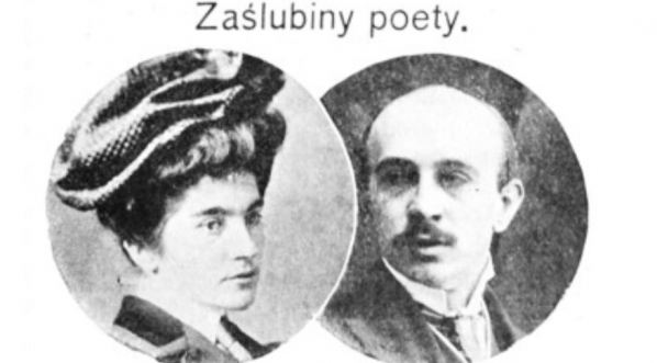  Informacja prasowa o ślubie Kornela Makuszyńskiego z Emmą (Emilią) Bażeńską.  