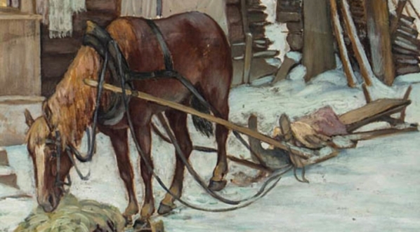  "Koń przy wozie" Kazimierza Mitery.  
