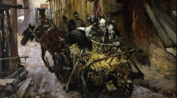  "Zaułek wileński - mijające się wozy" Stanisława Bohusza-Siestrzeńcewicza.  