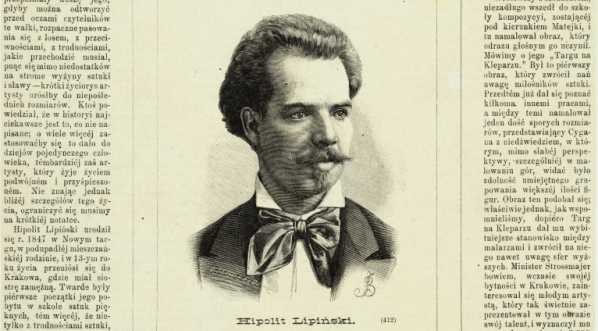  Portret Hipolita Lipińskiego na stronie tytułowej "Tygodnika Ilustowanego".  