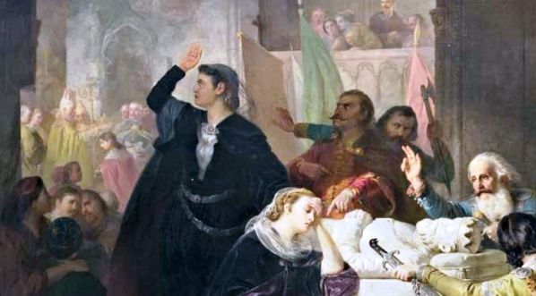  "Elżbieta i Maria podczas koronacji Karola II"  Józsefa Molnára.  