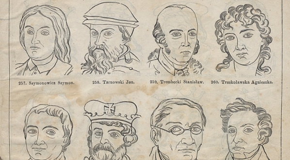  Strona 17 "Atlasu 300 portretów w drzeworytach zasłużonych w narodzie Polaków i Polek" z roku 1860.  